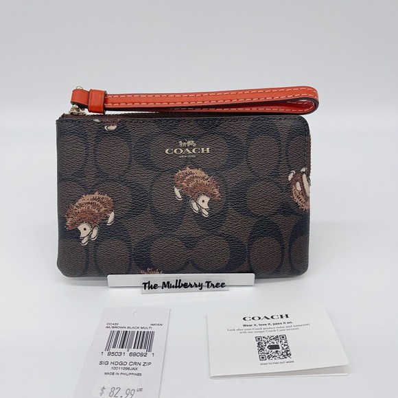 Coach Bags Coach Cc433 Corner Zip Wristlet In Signature Canvas With